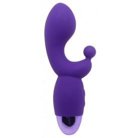 Фиолетовый вибратор INDULGENCE Rechargeable G Kiss - 16,5 см.